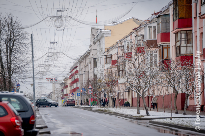 Фотофакт. В Гомеле выпал снег 